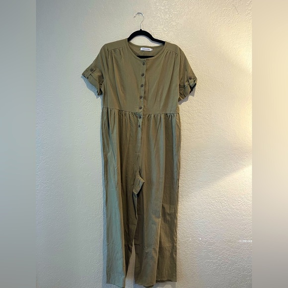 Pants - MissLook Olive Green Jumpsuit - M